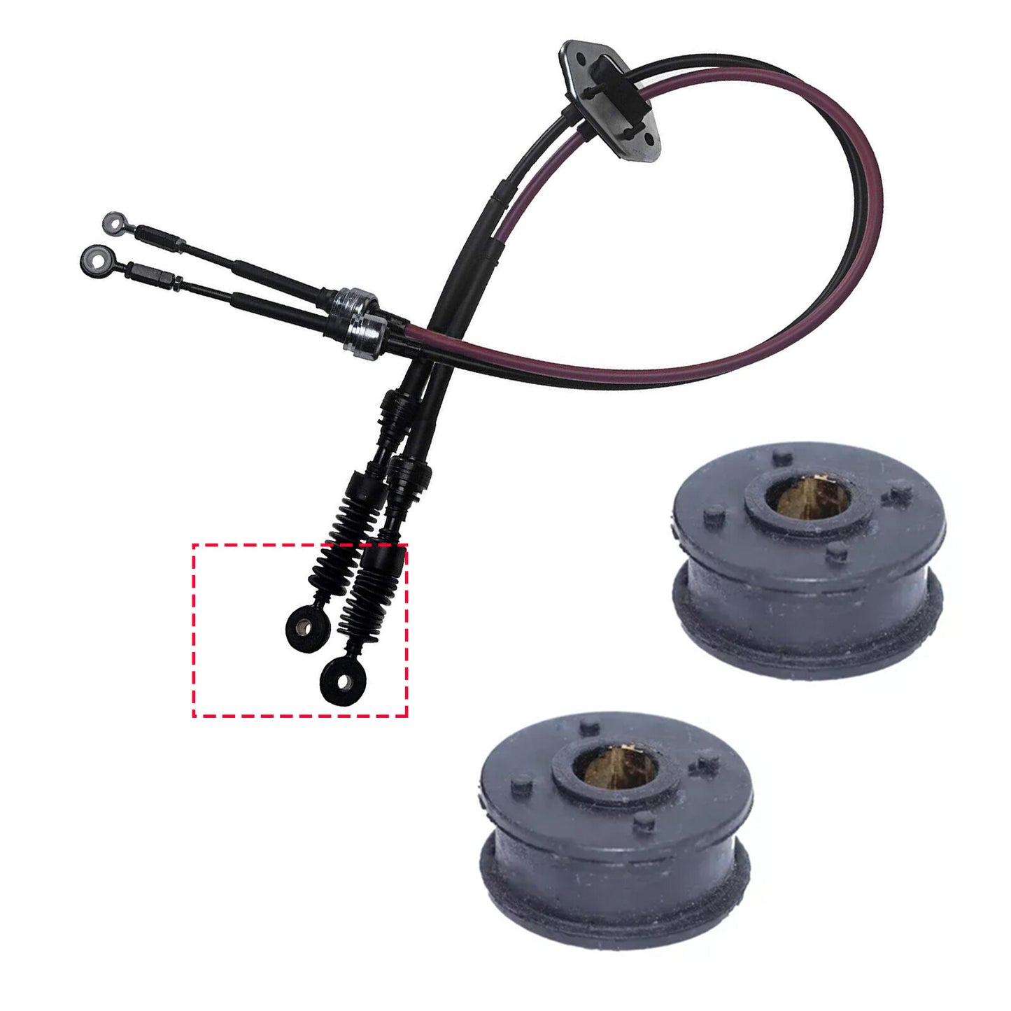 2pc Manual Gearbox Shifter Cables Linkage Bushing for Hyundai Excel 1994-2000