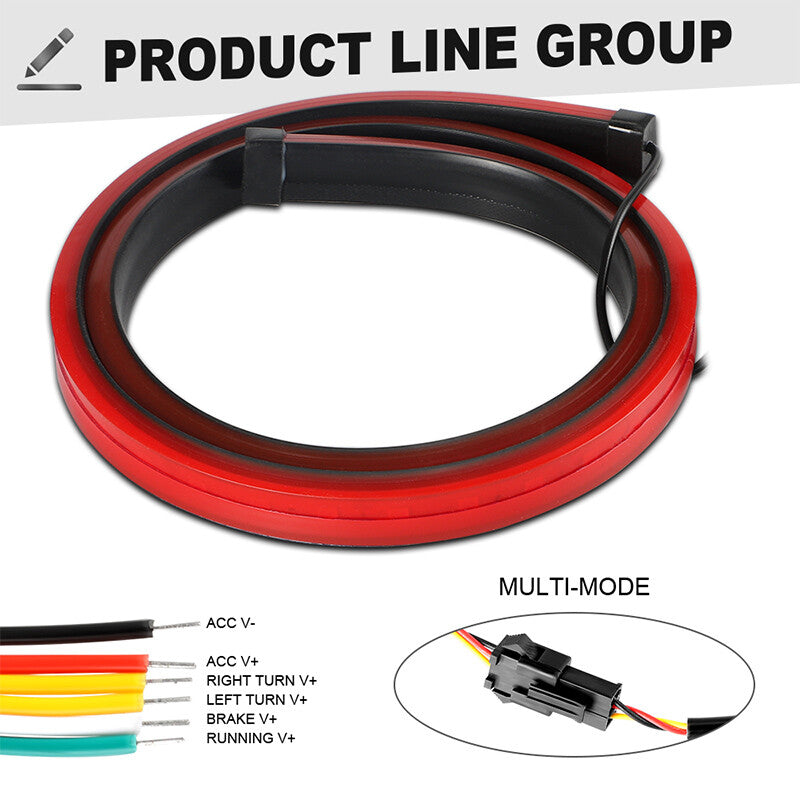 40 LED 3rd Brake DRL Driving Light Strip Rear Windshield Stop Turn Signal Tail