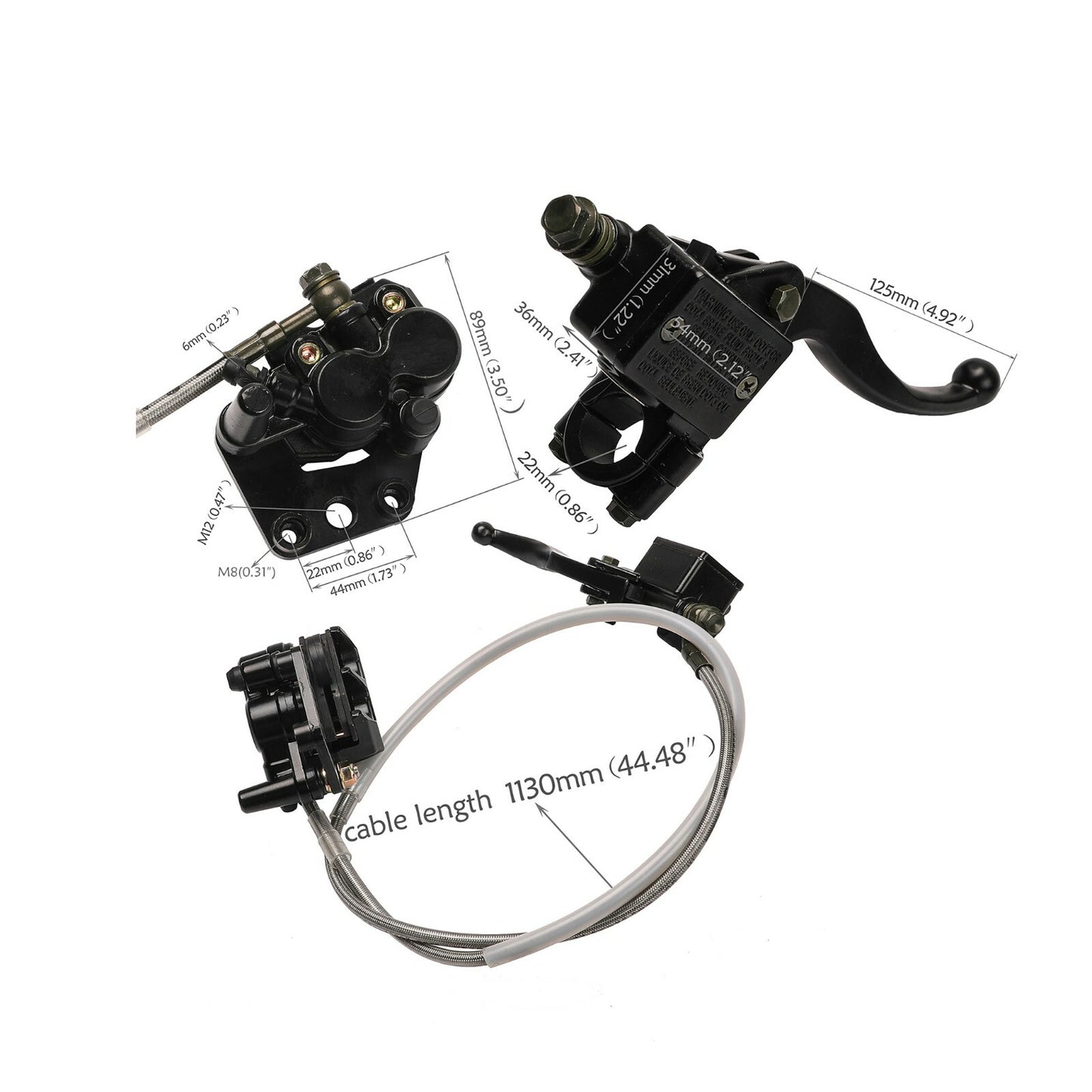 Front Rear Brake Caliper Master Cylinder Pad For Pit Dirt Bike 110cc 125cc 140