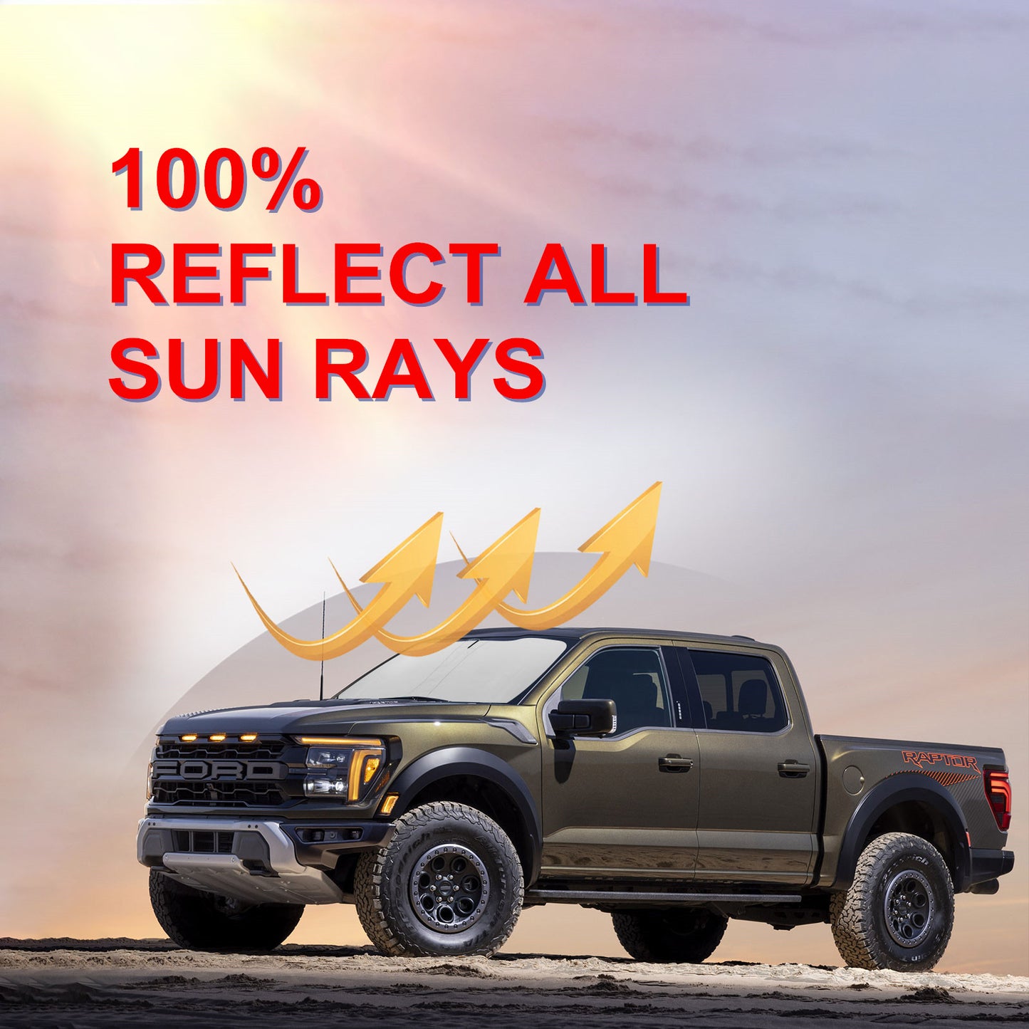 For 2021-2024 for Ford F150 Cab Front Windshield Sun Shade UV Block Cover Accessory