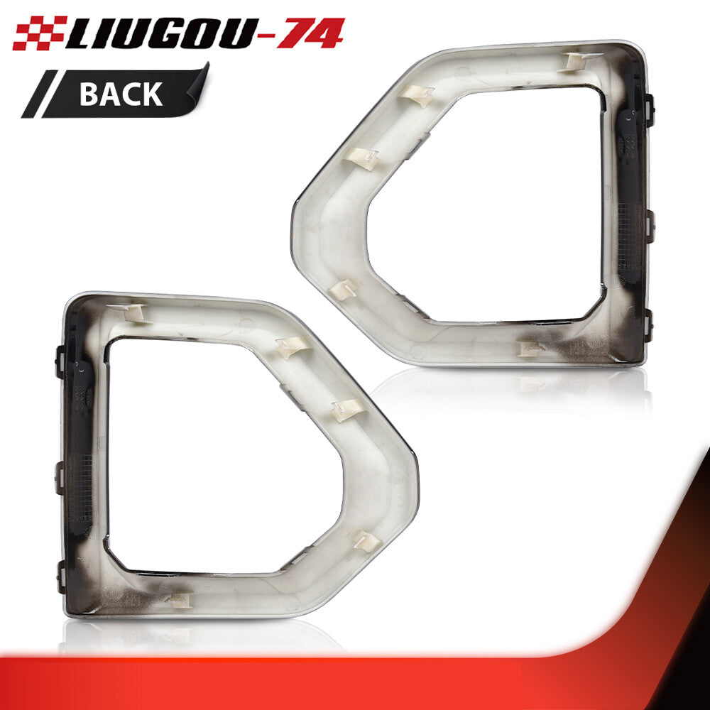 2-Piece Front Fog Light Bezel Protector for GMC for Sierra 19-21 Denali Slt Black