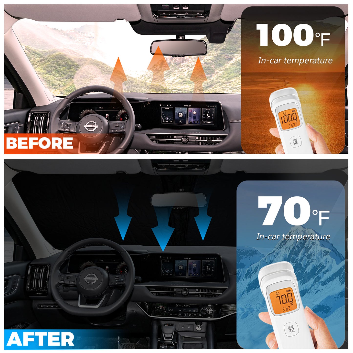 for Nissan Pathfinder 2022-2025 Car Windshield Sun Visor Sunshade UV Heat Block