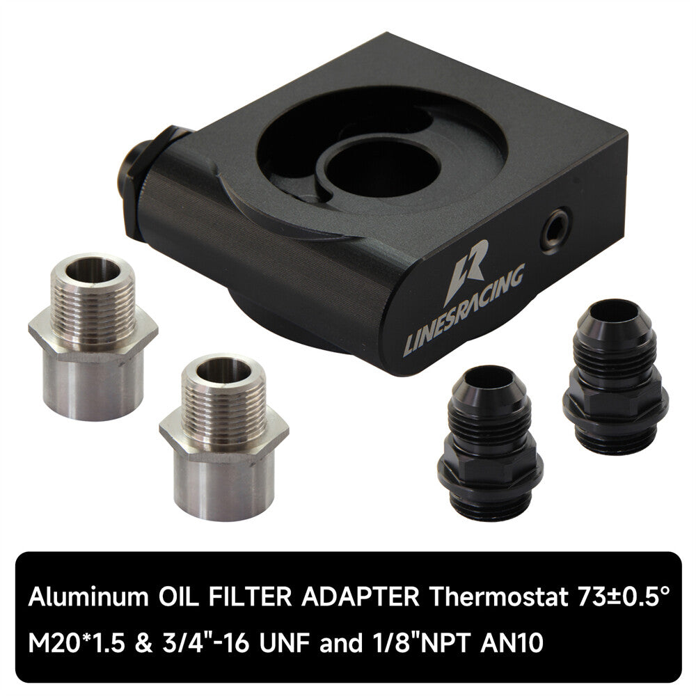 Aluminum Oil Filter Adapter Thermostat 73¡À0.5¡ã M201.5 3/4-16 UNF and 1/8NPT