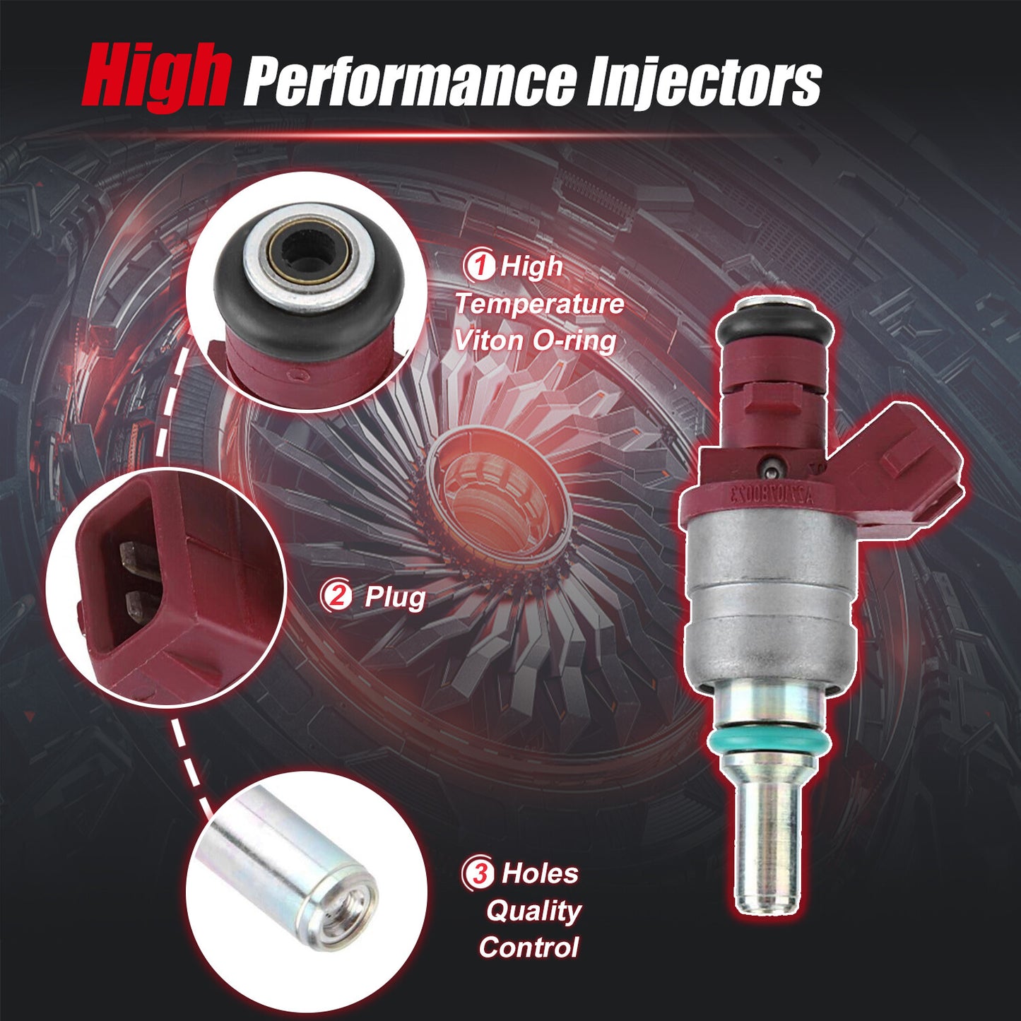 Four fuel injectors suitable for 03-05 for Mercedes-Benz W203 C230 Kompressor 1.8L A2710780023