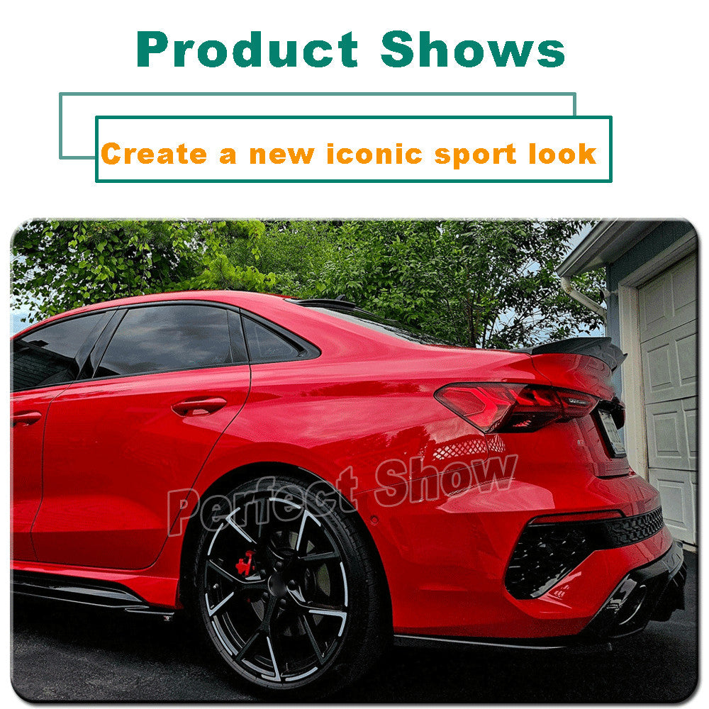for Audi A3 SLine S3 8Y RS3 Sedan 2021UP Dry Carbon Rear Trunk Lip Spoiler Wing
