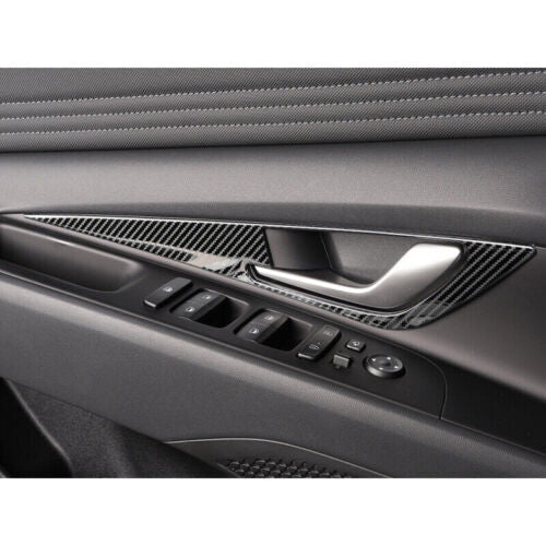 Carbon Fiber Steel Interior Door Handle Panel Trim for Hyundai for Elantra 2021-2023