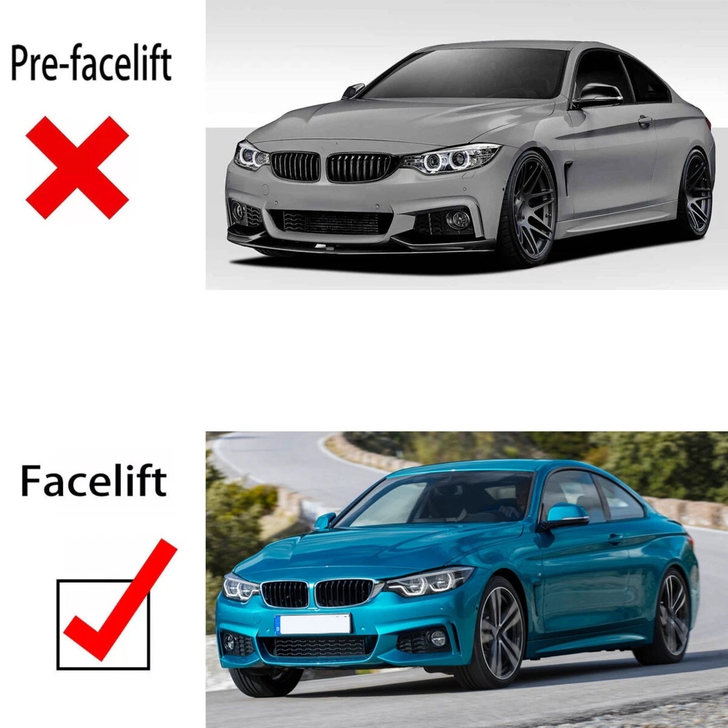 For 2018-2020 for BMW 4 Series F32 F33 F36 M4 Pair Front Headlight Lens Clear Cover