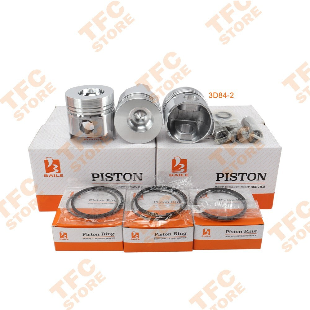 3D84-2 Piston Kit Rings STD For Kubota Engine 3 Cylinders New