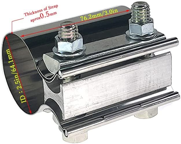 2.5-inch exhaust clip connector for muffler sleeve connectors