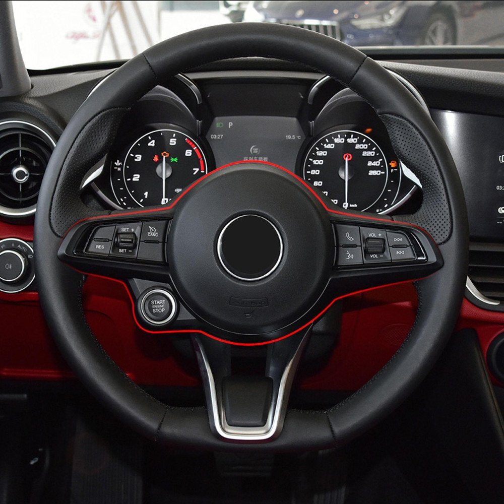 3Color Carbon Fiber Car Steering Wheel Trim for Alfa Romeo Giulia / for Stelvio 2020+