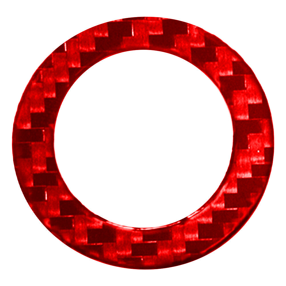 Red Carbon Fiber Ignition Button Circle Cover Trim for Toyota Hilux 2015-2021