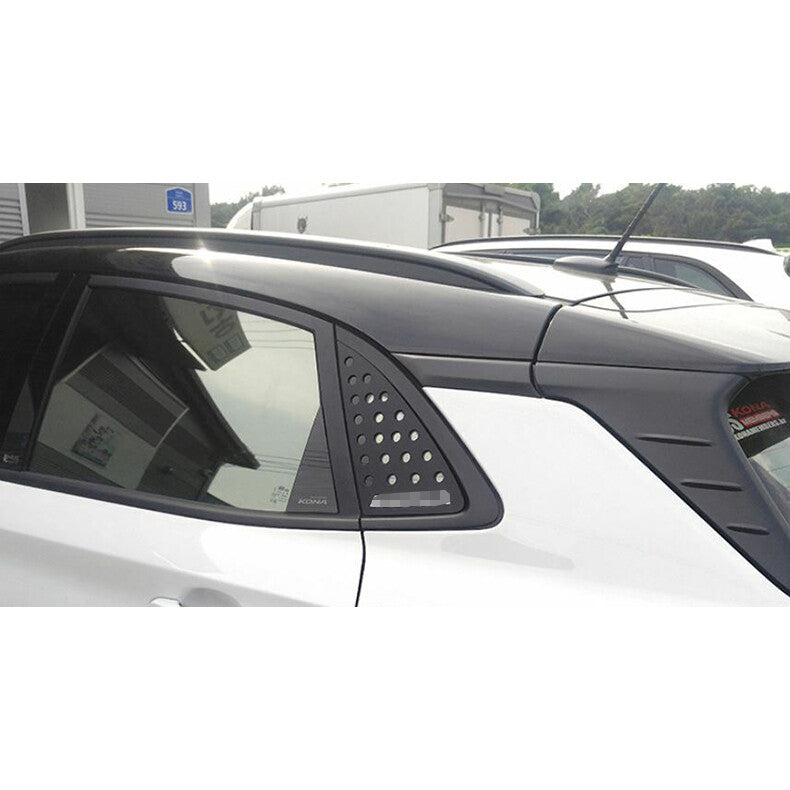 for Hyundai Kona 2018-2023 black Rear Window Quarter Louver decor Cover Trim
