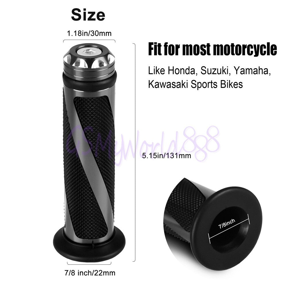 Red Handle Bar Hand Grips Rubbe Gel 7/8 fit for Suzuki GSXR600 750 1000