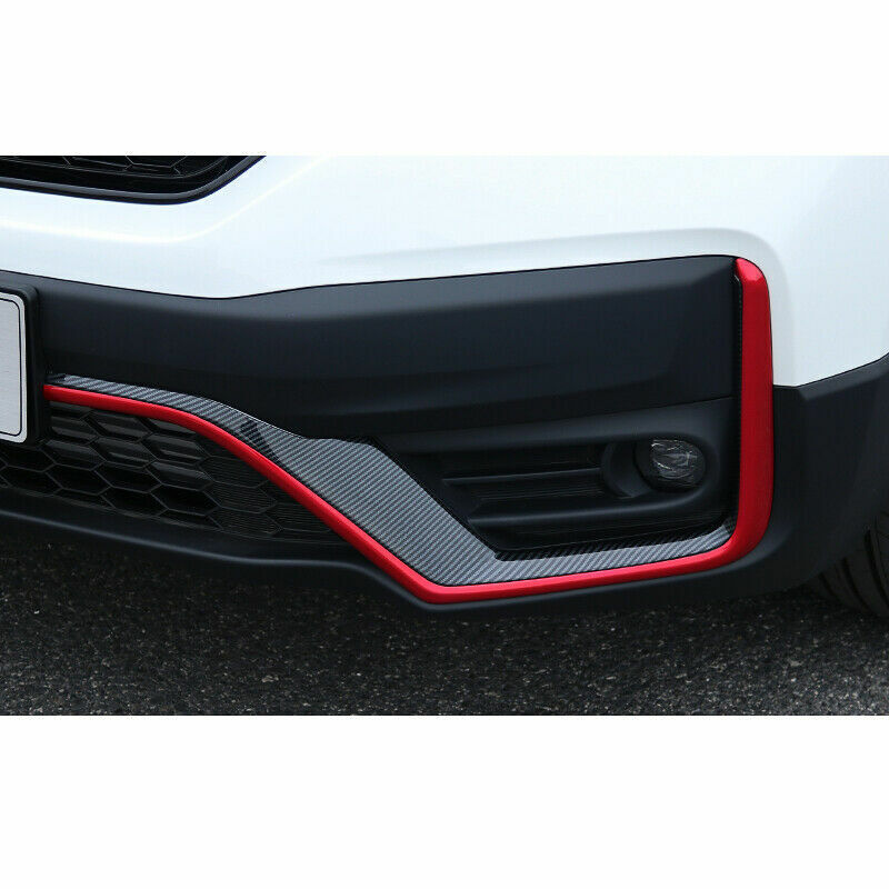 for Honda CR-V 2020-2022 Red Carbon Fiber Front Bumper Lower Strip Guard Trim