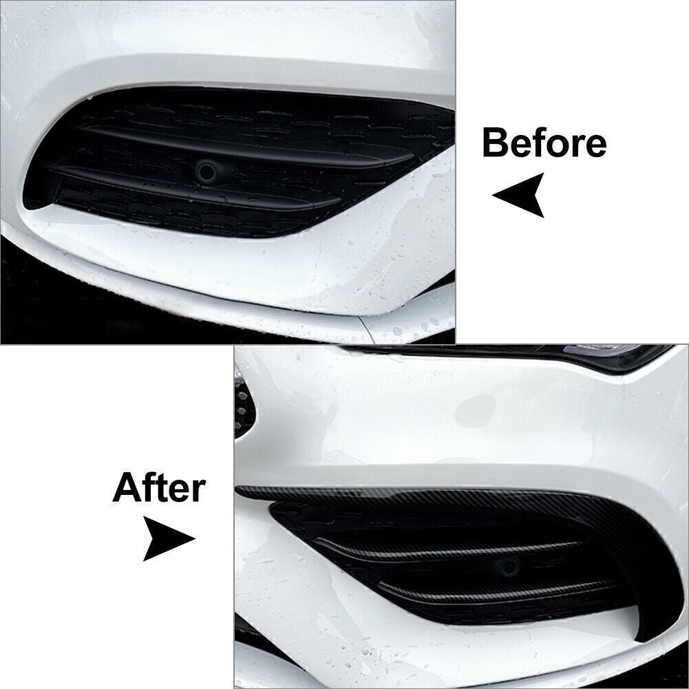 Carbon fiber Front Fog Light Decor Cover Trim Fit for Mercedes-Benz CLA C118 2020+