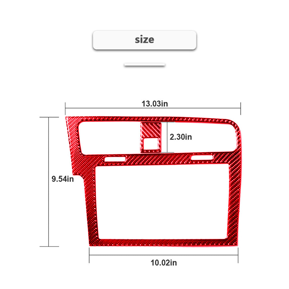 for VW for Golf 7 GTI MK7 2014-2019 Red Carbon Fiber GPS Navigation Panel Trim Cover