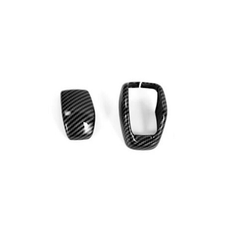 Carbon Fiber 2X Gear Shift Knob Decor Cover Trim for Toyota Highlander 2021 2022