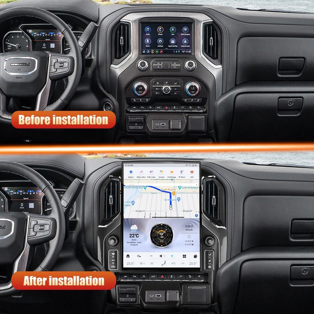 15.6 Stereo for Chevrolet Silverado for GMC for Sierra 2019-2023 for Tesla Vertical Screen