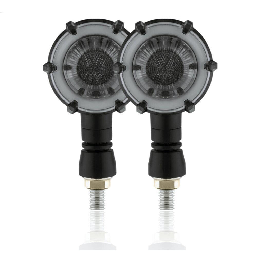 Integrated LED turn signal brake running taillights for Harley-Davidson and for Honda motorcycles.