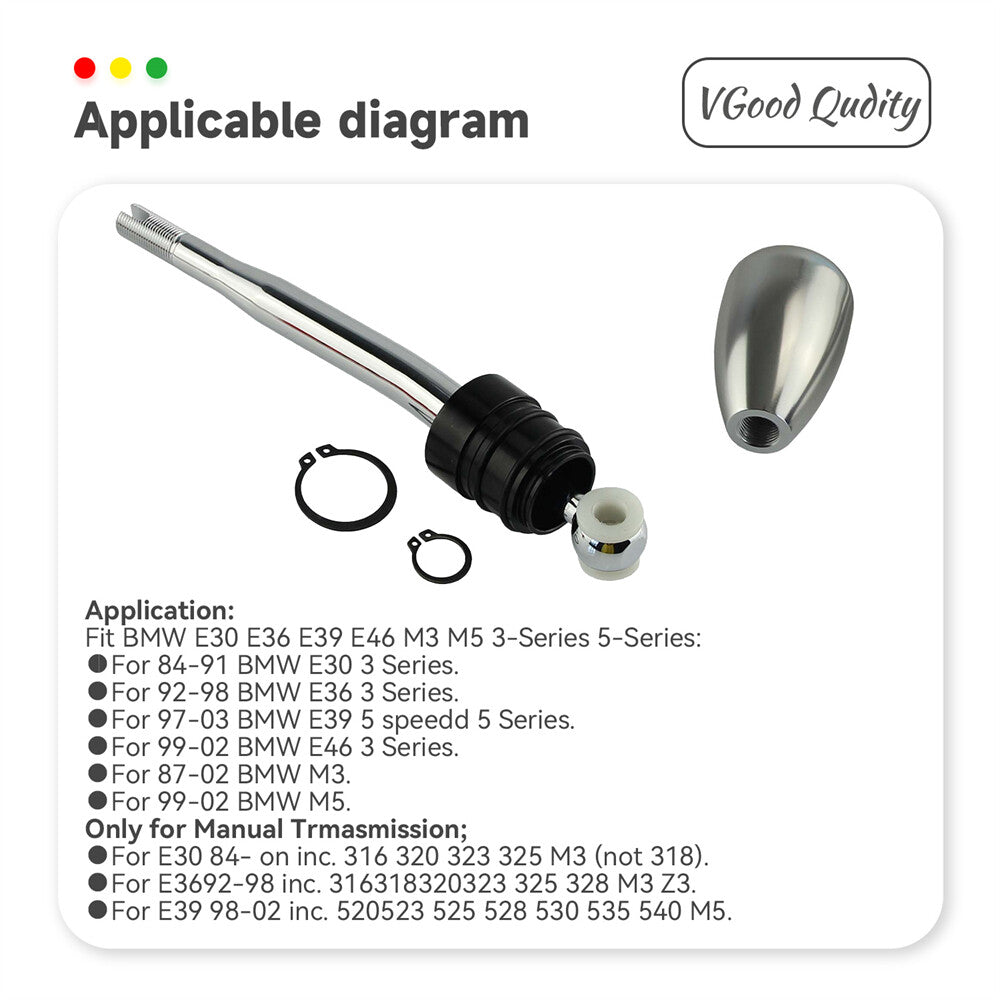 Quick Shift Short Throw Shifter Knob for BMW E30 E36 E39 E46 M3 M5 3/5 Series