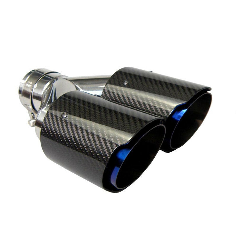 Car Right Carbon Fiber Y-shaped Dual Outlet Exhaust Pipe Muffler Tip Tail Throat
