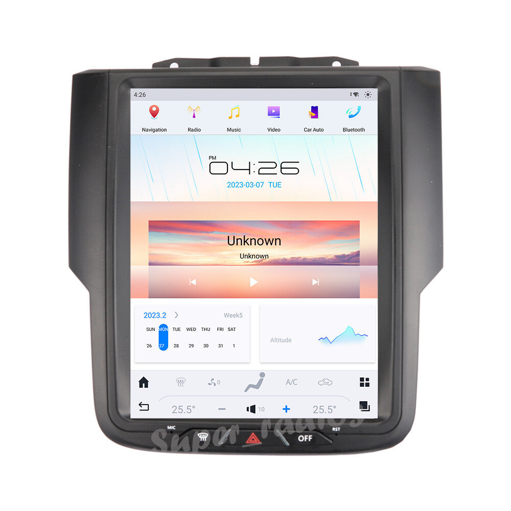 Android 11 for Smart Radio for Tesla Vertical Screen GPS Stereo for Dodge for Ram 2013-2019
