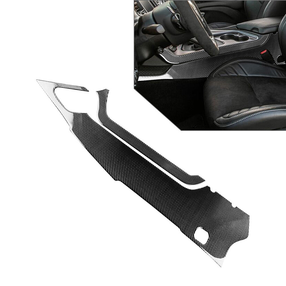 Carbon Fiber Gear Shift Side Panel Cover Trim for Dodge for Challenger 2015-2024 17
