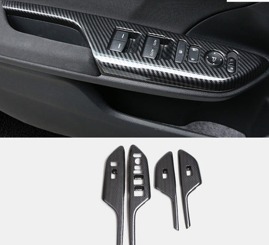 Carbon Fiber Interior Door Window Switch Cover Trim for Honda for Civic 2016-2021