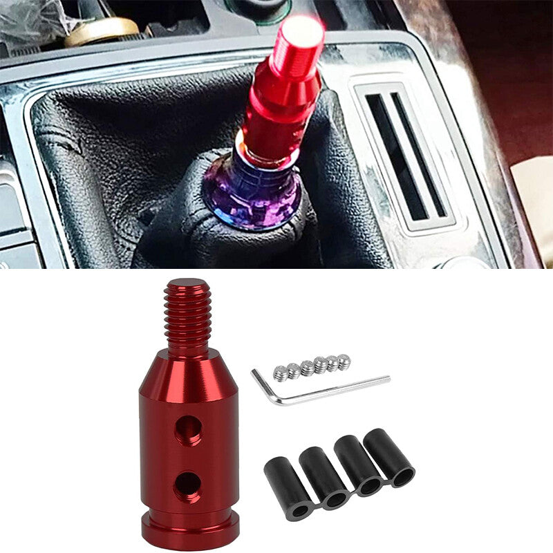 M12 x 1.25 Car Gear Shift Knob Adapter for Non Threaded Shifter Red Universal