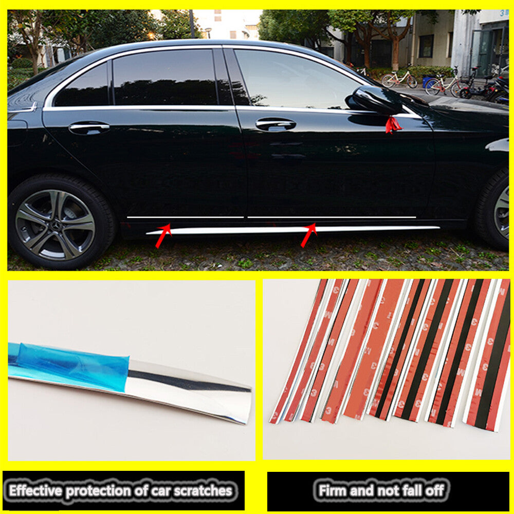 10mm3m Auto Car Door Window Bumper Decoration Moulding Trim silver Chrome Strip
