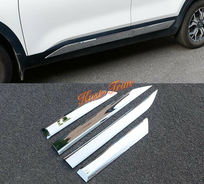 For 2020 2021 for Kia Seltos KX3 Chrome ABS Body Side Door Cover Strip Trim Set 4Pcs