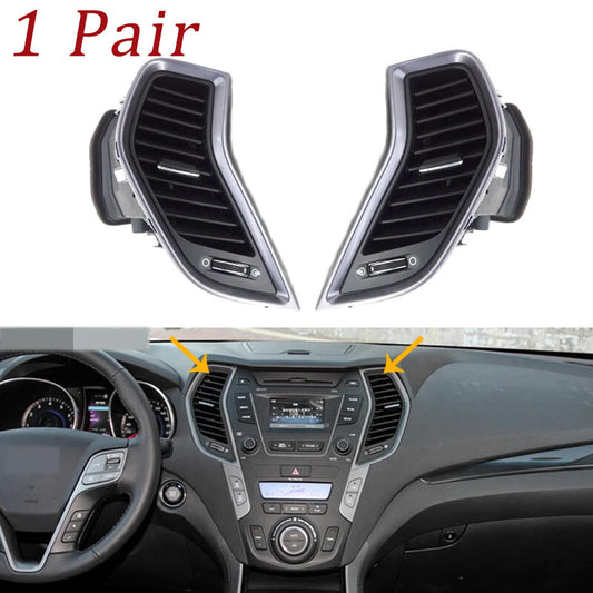 2X Center Air Conditioning Vent Grill With Chrome Plate for Hyundai FeIX45 13-17