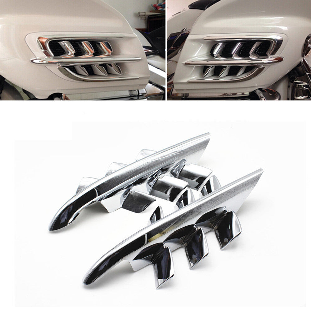 Motorcycle Chrome Shark Gills Fairing Accents for Honda Goldwing GL1800 2001-11