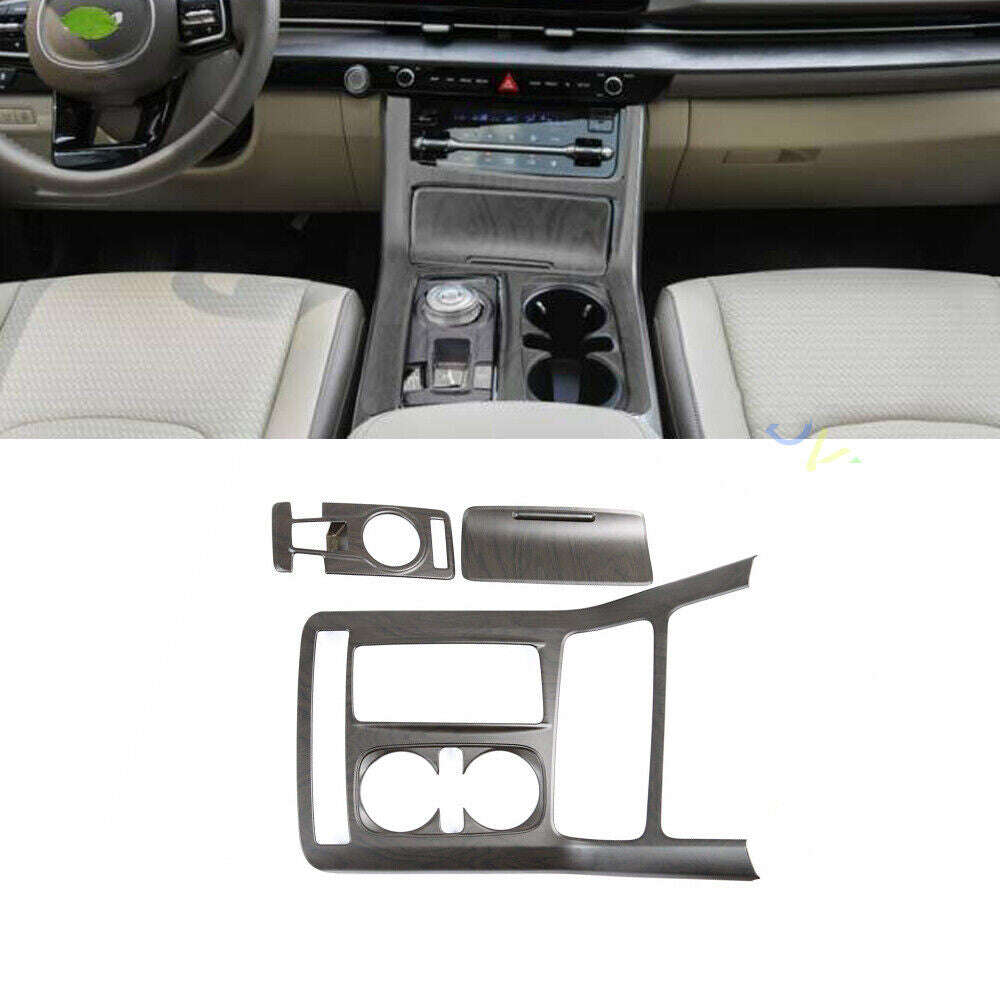 for Kia Carnival 22-23 Wood Grain Console Gear Shift Box Panel Frame Cover trim
