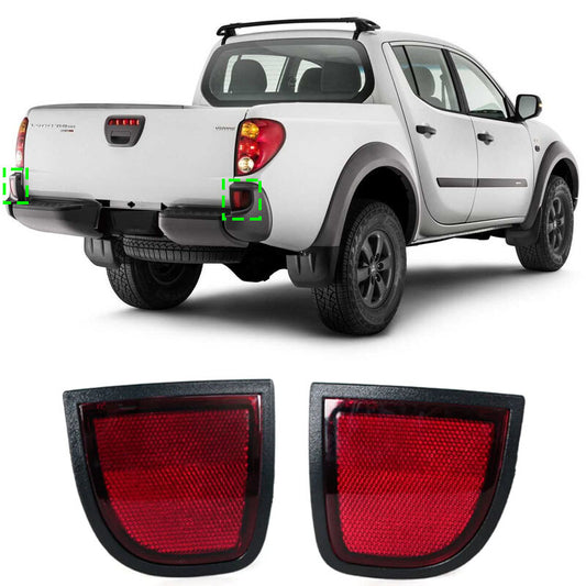 A pair of rear reflector taillights suitable for Mitsubishi Triton L200 (2009, 2010, 2011 - 2013).