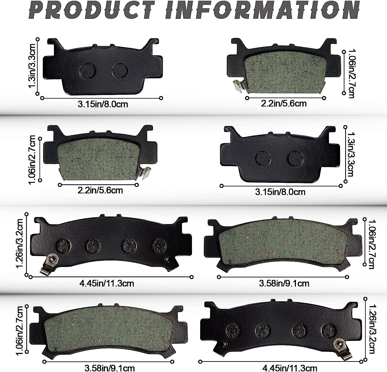 Brake Pads Front Rear for Honda Pioneer Talon 1000 1000R 1000-5 SXS 06432-HL4-A0