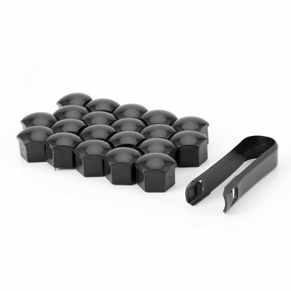 20PCS17mm Universal Car Auto Wheel Lug Bolt Nut Cover Caps Tool Protector Black