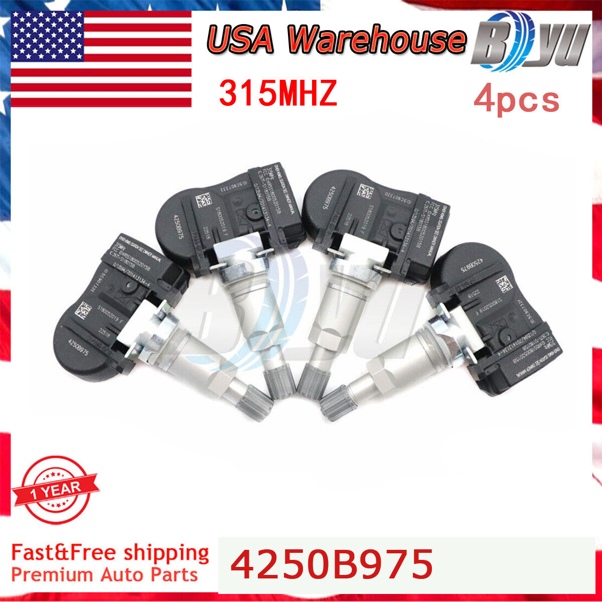 4250B975 TPMS TIRE PRESSURE SENSOR 4pcs for Mitsubishi Lancer Outlander Sport