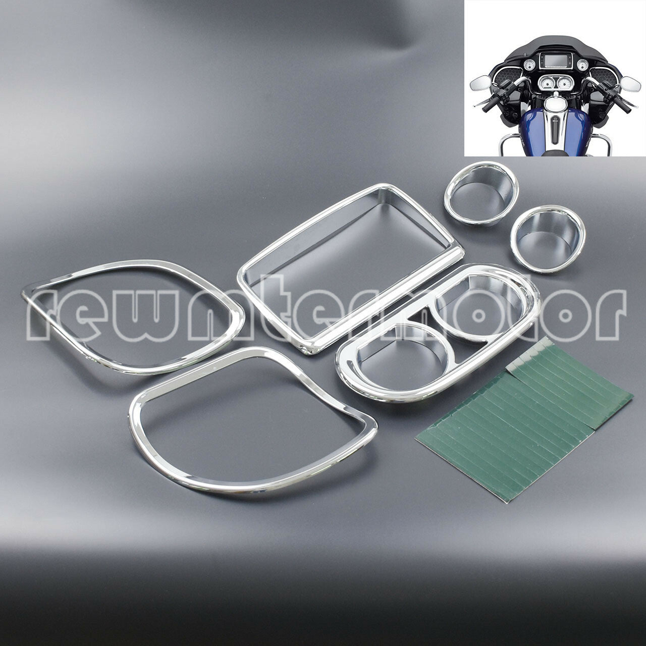 Inner Fairing Speedometer Radio Speaker Trim Chrome Fit for Harley Road Glide