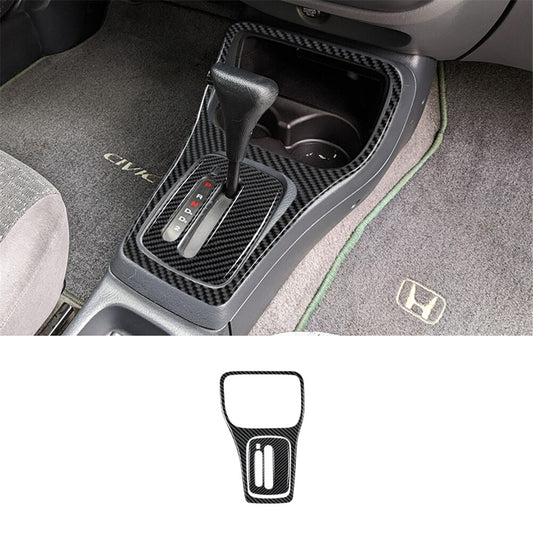 Carbon Fiber Interior Gear Shift Panel Cover Trim for Honda for Civic 1999-2000