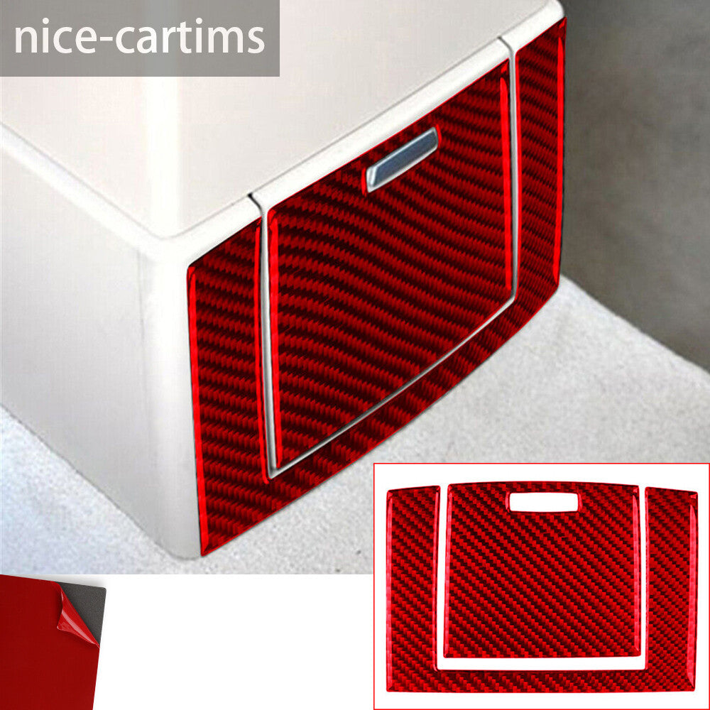 Red Carbon Fiber Rear Central Console Lower Panel Cover for BMW X3 E83 2004-2010