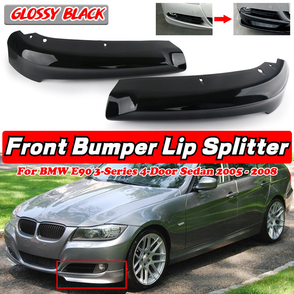 2-piece front bumper splitter boiler for 2005-2008 for BMW E90 3 Series 4DR sedans