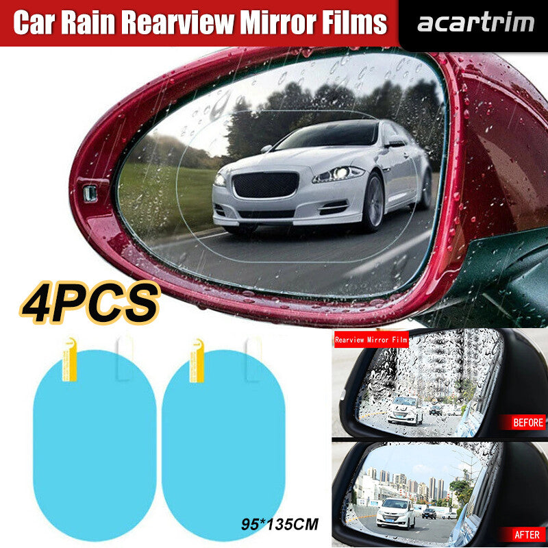 4PCS Waterproof Car Rearview Mirror Rainproof Anti-Fog Rain-Proof Film Sticker
