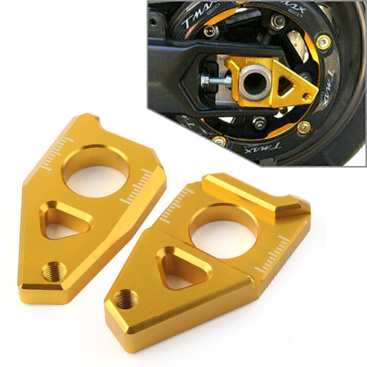 Achse Kette Einsteller Bl?cke Gold Fur for Yamaha YZF R1 FZ8 FZ1 TMAX 530