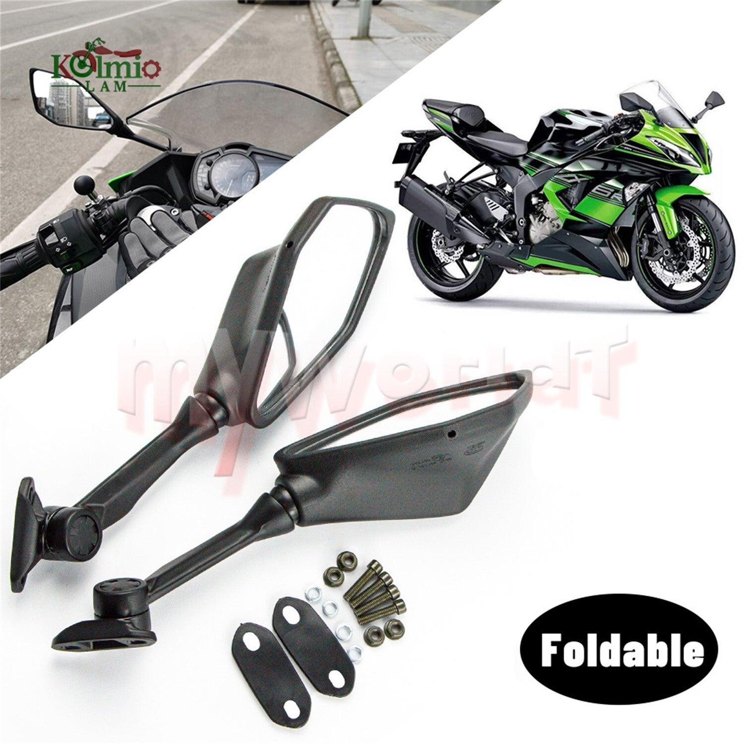 Fit for KAWASAKI 400 EX400 2018-2022 Rotatable Rear View Side Mirror