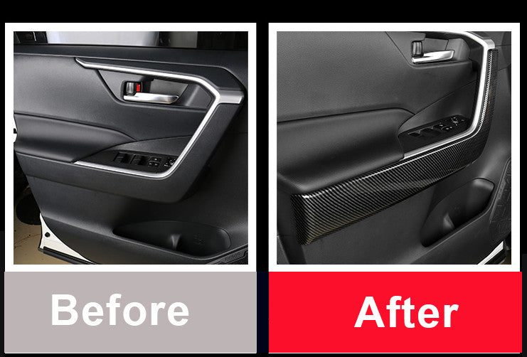for Toyota RAV4 19-21 ABS Carbon Fiber Under Frame Strips Decoration Cover Trim