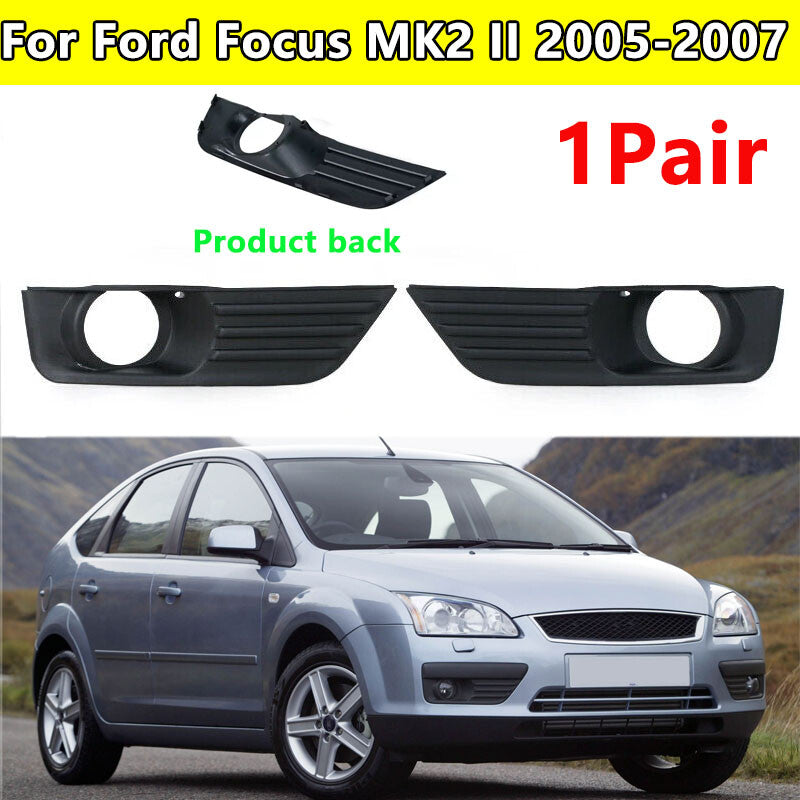 for Ford Focus MK2 II 2005-2007 Black Car Front Bumper Fog Light Cover Pair