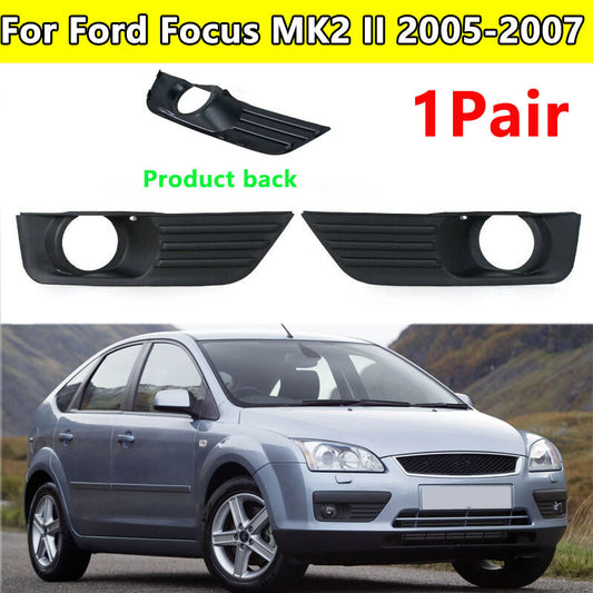 for Ford Focus MK2 II 2005-2007 Black Car Front Bumper Fog Light Cover Pair