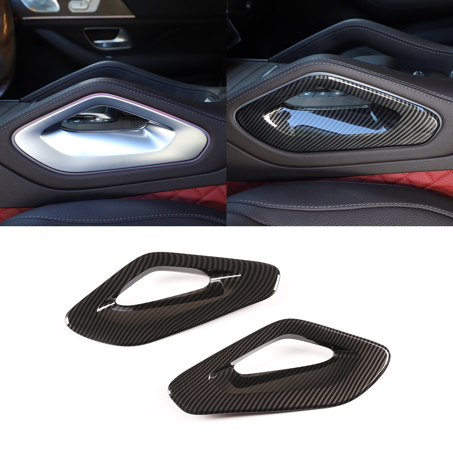 Carbon fiber dashboard GPS navigation screen frame trim for Jaguar XJ 2010-16