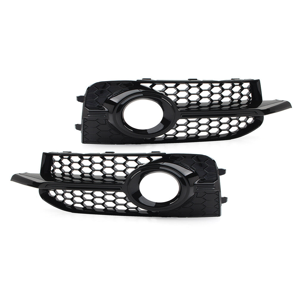 Pair Front Bumper Mesh Fog Light Grille Cover for Audi A1 8X S1 2010-2014
